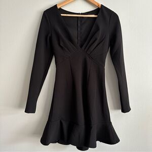 Saints + Secrets Black Ruffle Mini Dress longsleeve Size Small